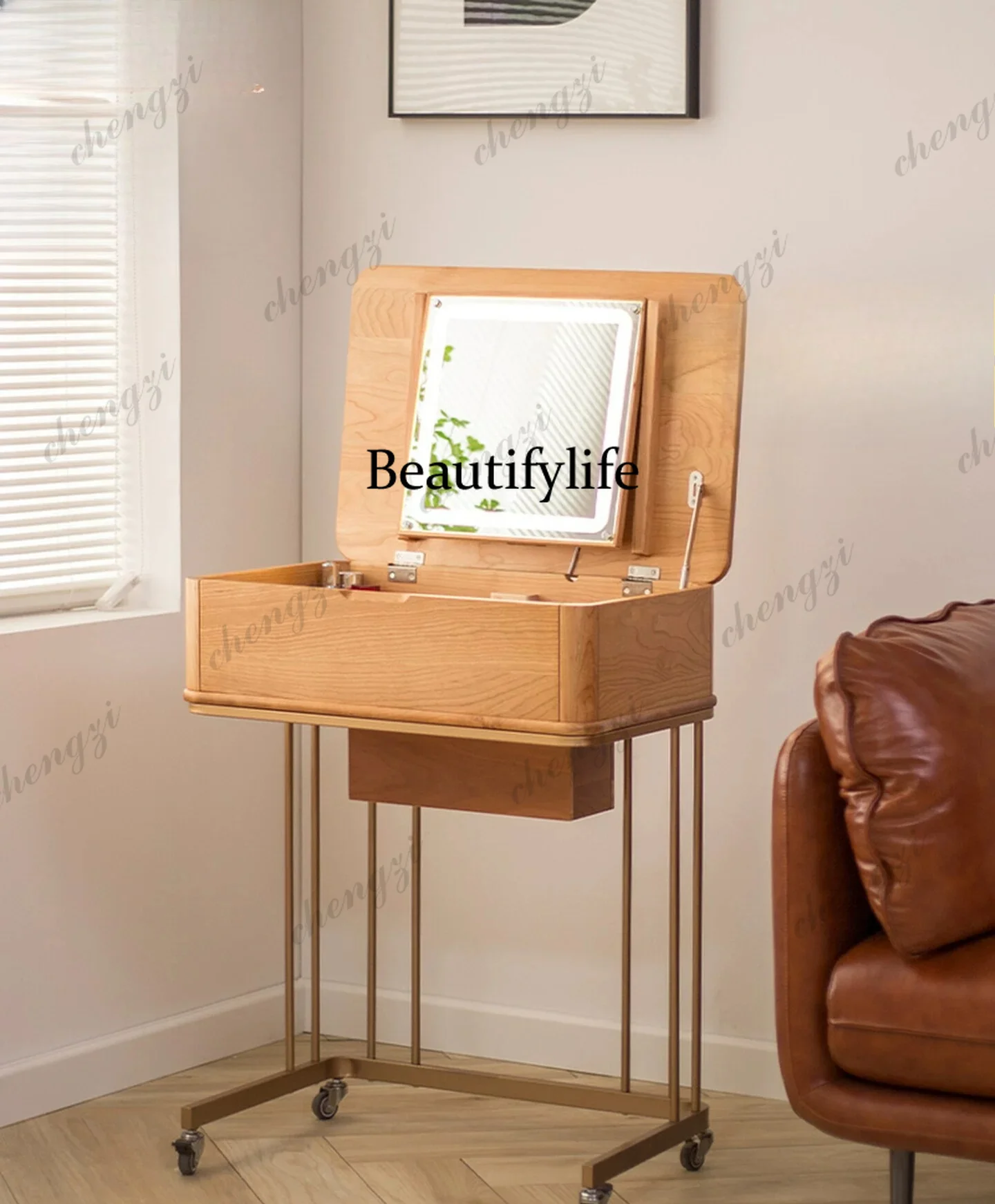 Removable dressing table, bedroom all solid wood small flip top dressing table, small apartment
Removable dressing table, bedroom all solid wood small flip top dressing table, small apartment