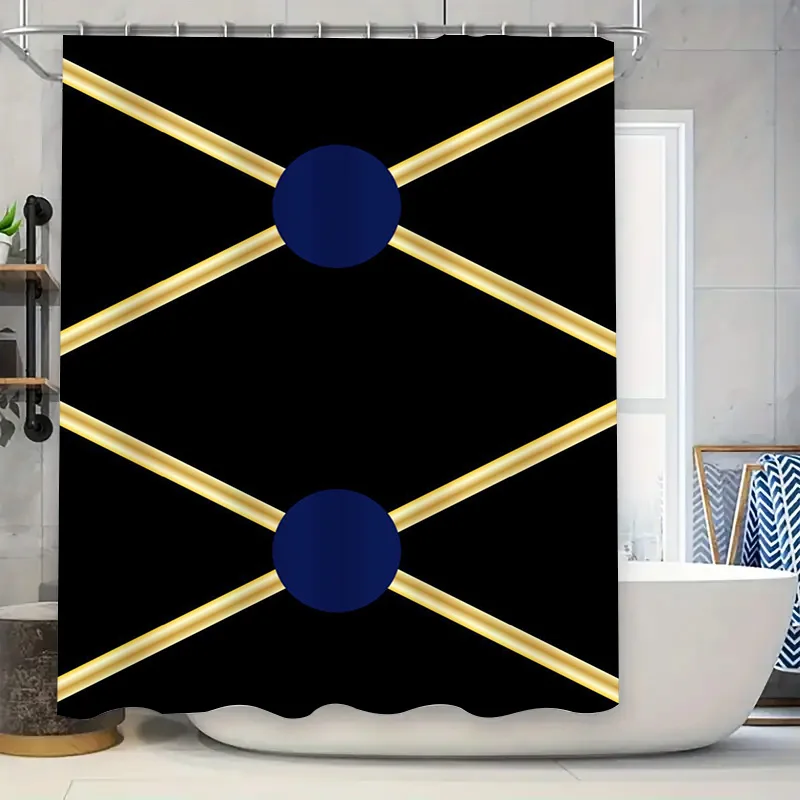 Black Gold Blue Modern Bathroom Shower Curtain Waterproof Decorative Polyester Bath Mat Home Textiles Decoration Customizable Si
Black Gold Blue Modern Bathroom Shower Curtain Waterproof Decorative Polyester Bath Mat Home Textiles Decoration Customizable Si