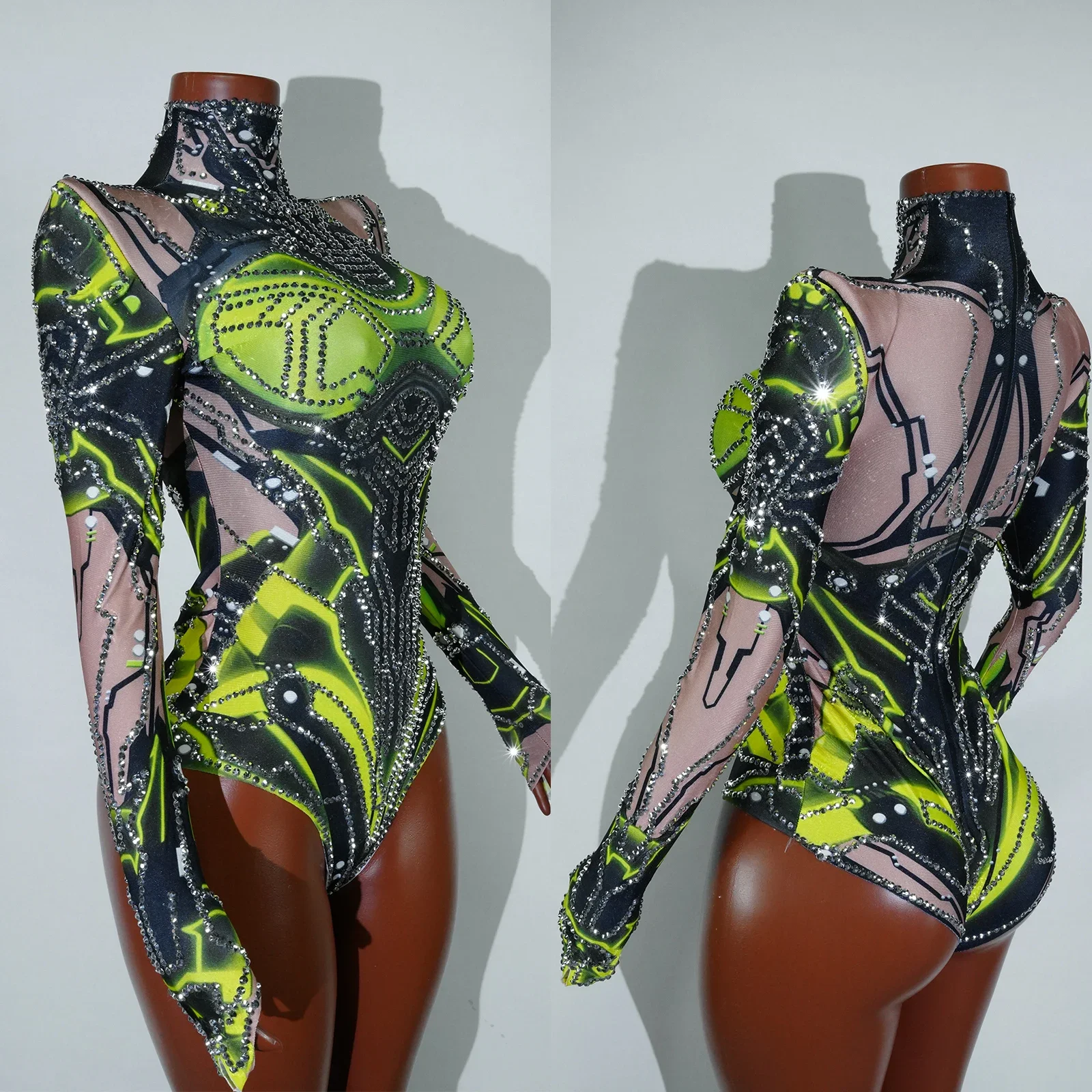 Show girl party outfit luxuryFashion Rhinestones Glitter Printed Bodysuit Women Pole Dance Team Leotard Long Sleeve Sexy Party N
Show girl party outfit luxuryFashion Rhinestones Glitter Printed Bodysuit Women Pole Dance Team Leotard Long Sleeve Sexy Party N