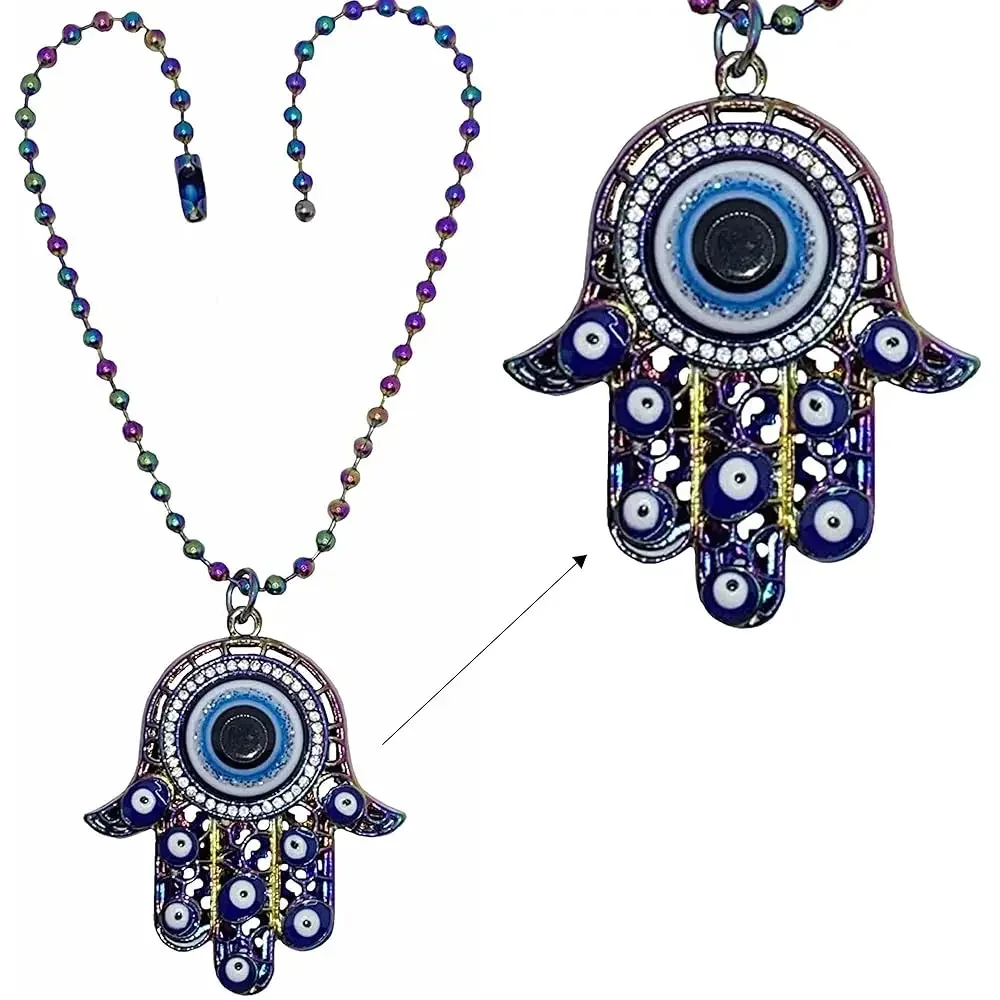Hamsa Hand Evil Eye Keychain with Crystal Rhinestones - Good Luck Charm Keychain, Rear View Mirror Accessories, Evil Eye Wal
Hamsa Hand Evil Eye Keychain with Crystal Rhinestones - Good Luck Charm Keychain, Rear View Mirror Accessories, Evil Eye Wal