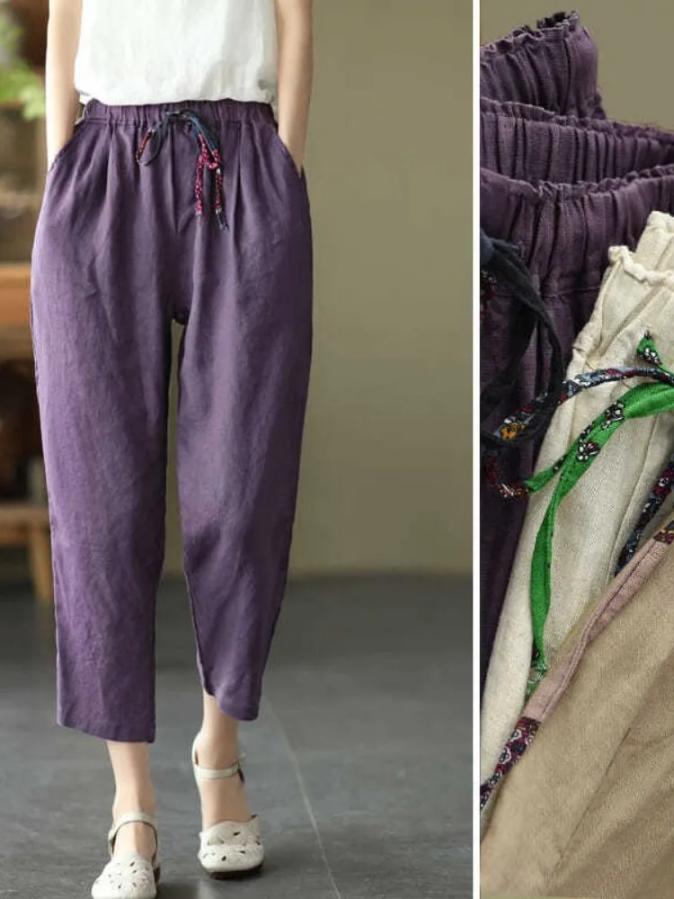 Loose Women's Casual Pants Elastic Waist Summer Vintage Belted Cabbage Harlan Fashion Sensation Non-Parka Coat
Loose Women's Casual Pants Elastic Waist Summer Vintage Belted Cabbage Harlan Fashion Sensation Non-Parka Coat