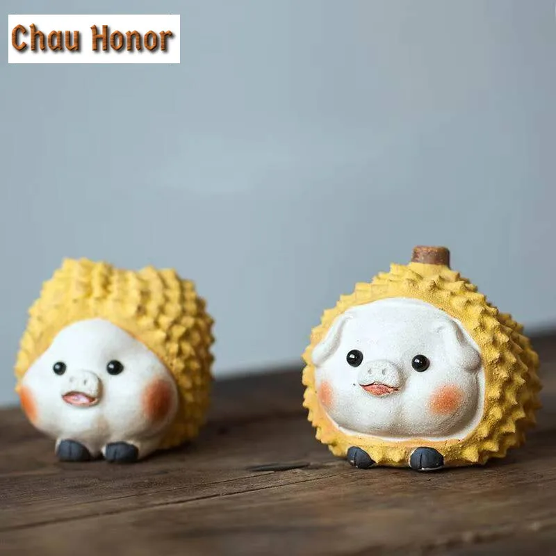 Cute Durian Pig Tea Pet Handmade Purple Clay Tea Play Figurine Fruit Ornament Can Raise Stupid Sculpture Desktop Ornaments Gift
Cute Durian Pig Tea Pet Handmade Purple Clay Tea Play Figurine Fruit Ornament Can Raise Stupid Sculpture Desktop Ornaments Gift