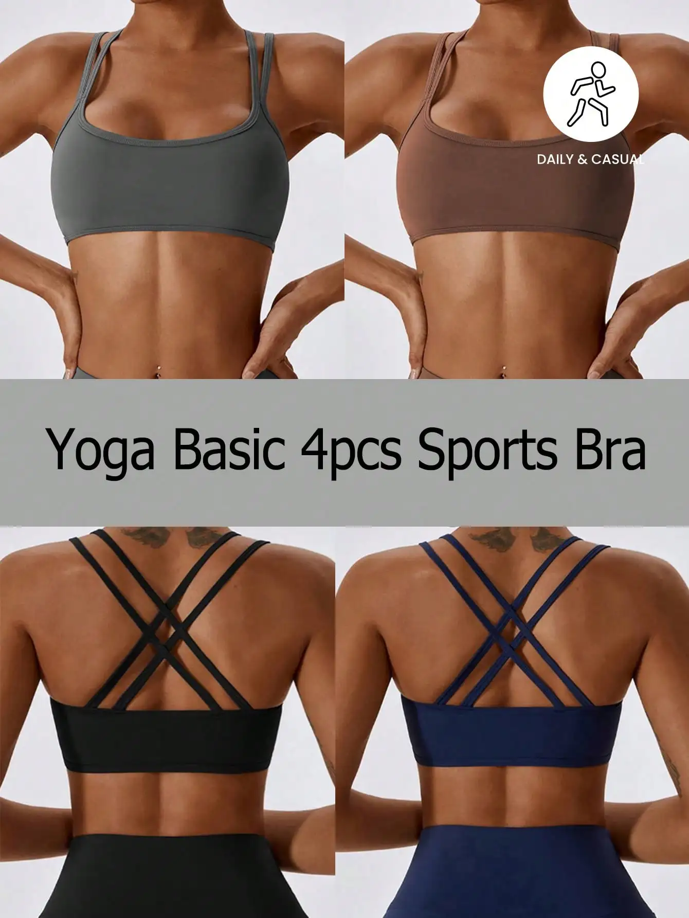 Velisys Women's Seamless Solid Color Simple Sports Bra (4pcs Set)
Velisys Women's Seamless Solid Color Simple Sports Bra (4pcs Set)