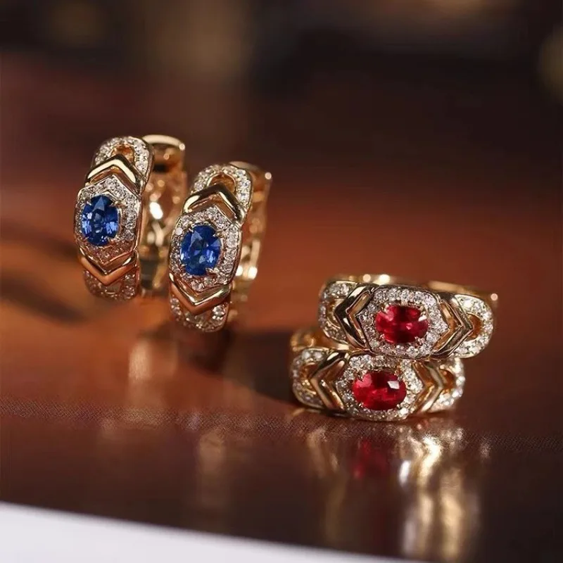 Light luxury fashion diamonds studded blue ruby earrings for women with high-end charm hoop earring banquet party jewelry gifts
Light luxury fashion diamonds studded blue ruby earrings for women with high-end charm hoop earring banquet party jewelry gifts