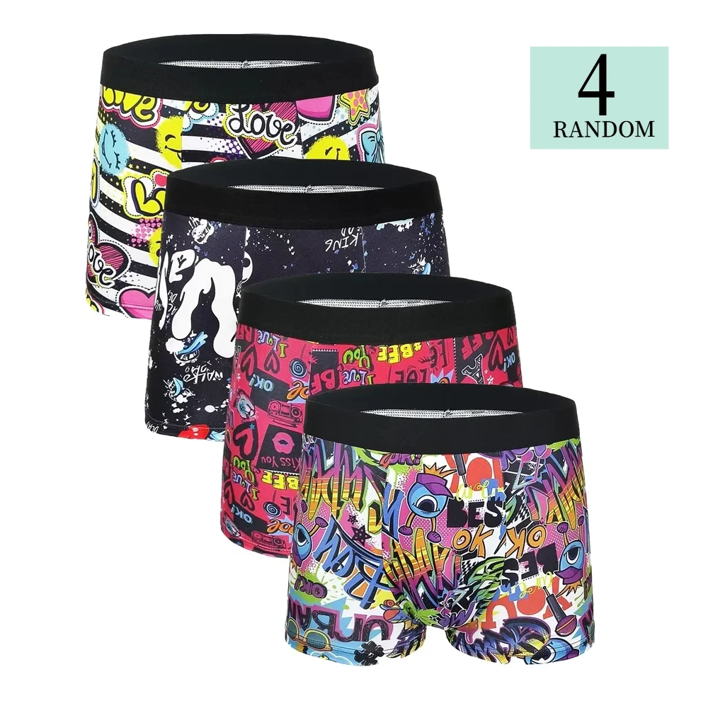 Men's 4-Pack Random Graffiti Art Print Boxer Briefs Polyester Black Waistband Soft Comfort Underwear Casual Boxer Shorts
Men's 4-Pack Random Graffiti Art Print Boxer Briefs Polyester Black Waistband Soft Comfort Underwear Casual Boxer Shorts