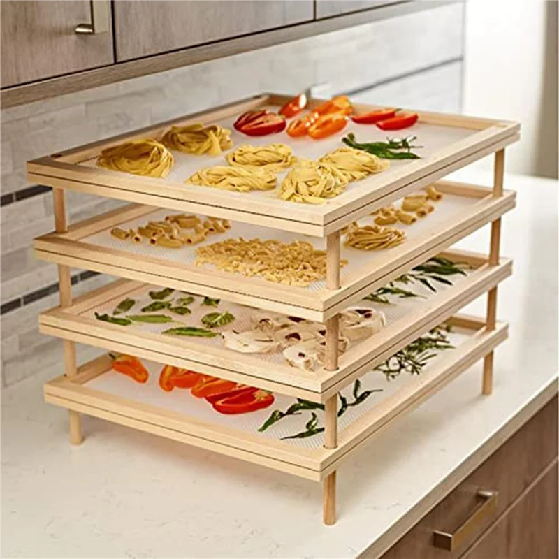 ABPR-6X Stackable Food Dryer With Net Wooden Pasta Herb Drying Racks Multipurpose 2-Tier Food-Dryer Holder
ABPR-6X Stackable Food Dryer With Net Wooden Pasta Herb Drying Racks Multipurpose 2-Tier Food-Dryer Holder