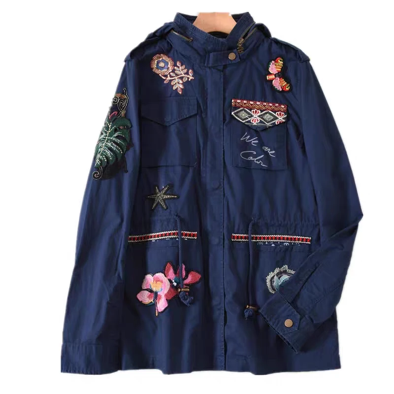 Foreign trade original single Spain 23 new sequin embroidery knit with hooded jacket jacket
Foreign trade original single Spain 23 new sequin embroidery knit with hooded jacket jacket