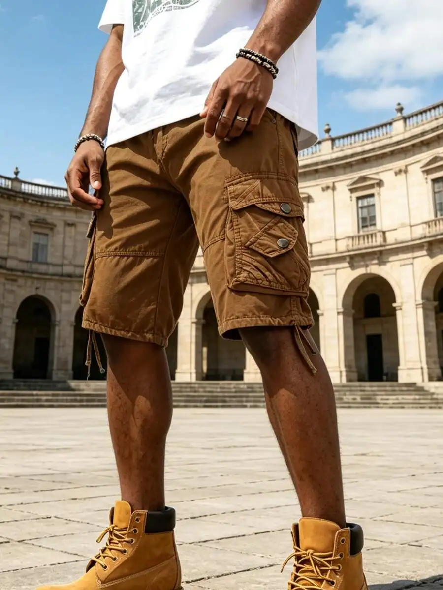 Mens Cotton Washed Cargo Shorts With Multi Flap Pockets Breathable Casual Regular Fit For Hiking Camping Streetwear
Mens Cotton Washed Cargo Shorts With Multi Flap Pockets Breathable Casual Regular Fit For Hiking Camping Streetwear