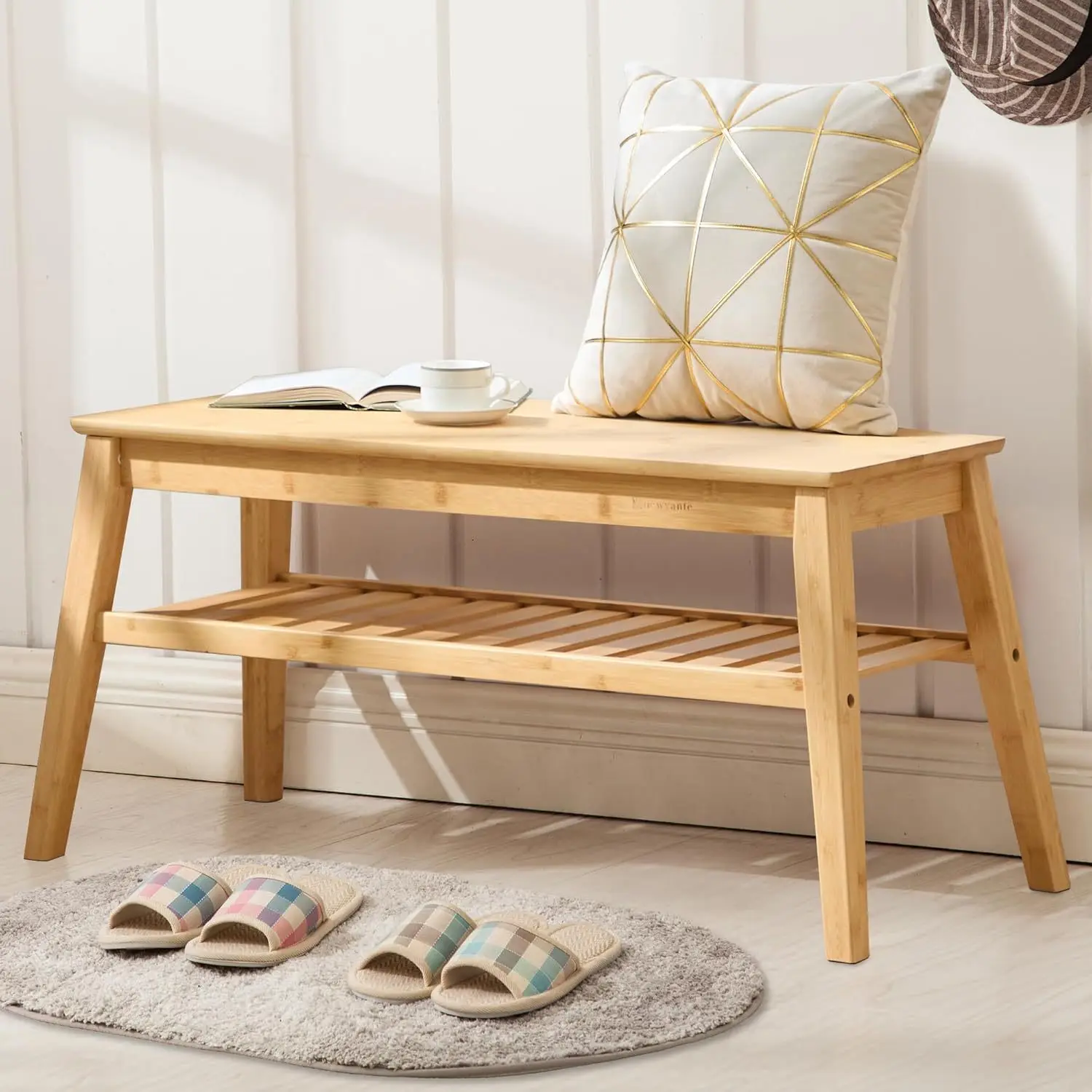 Bamboo Entrance Bench, Double Indoor Storage Bench, Wooden Bench for Living Room Dining Corridor
Bamboo Entrance Bench, Double Indoor Storage Bench, Wooden Bench for Living Room Dining Corridor