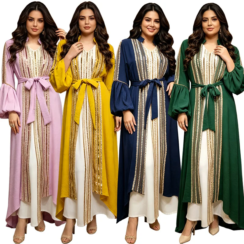Eid Women Abaya Dress 2 Piece Set Muslim Party Cardigan Robe Dresses Sashes Jalabiya Dubai Ramadan Morocco Islam Kaftan Vestidos
Eid Women Abaya Dress 2 Piece Set Muslim Party Cardigan Robe Dresses Sashes Jalabiya Dubai Ramadan Morocco Islam Kaftan Vestidos