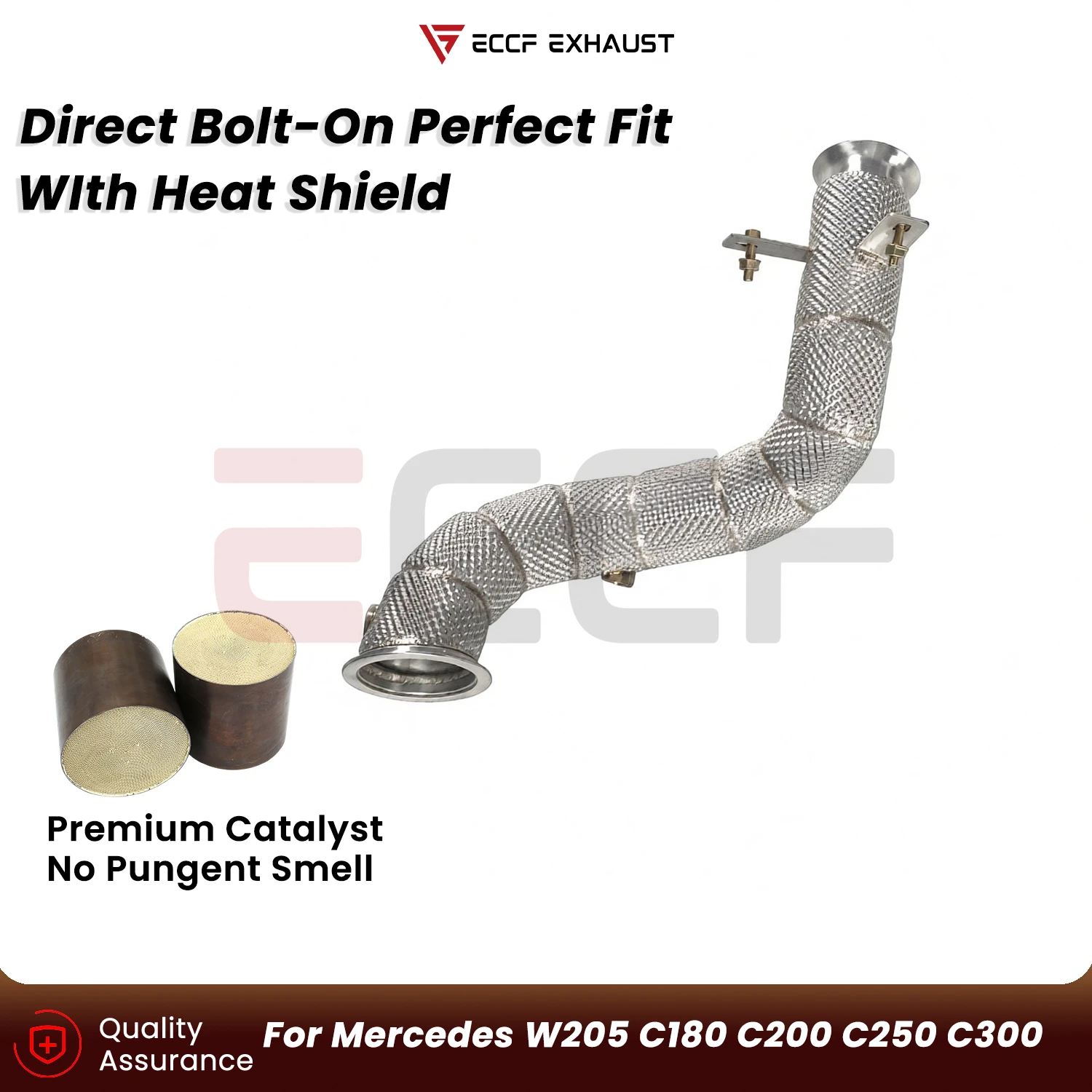 Sporty Downpipe With Heat Shield For Mercedes W205 C180 C200 C250 C300 Aggressive Sound Plug and Play Upgrade Performance
Sporty Downpipe With Heat Shield For Mercedes W205 C180 C200 C250 C300 Aggressive Sound Plug and Play Upgrade Performance