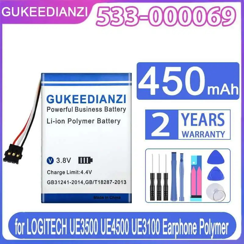 450Mah 533-000069 For Logitech UE3500 UE4500 UE3100 Earphone Polymer Long-Lasting Performance Battery
450Mah 533-000069 For Logitech UE3500 UE4500 UE3100 Earphone Polymer Long-Lasting Performance Battery