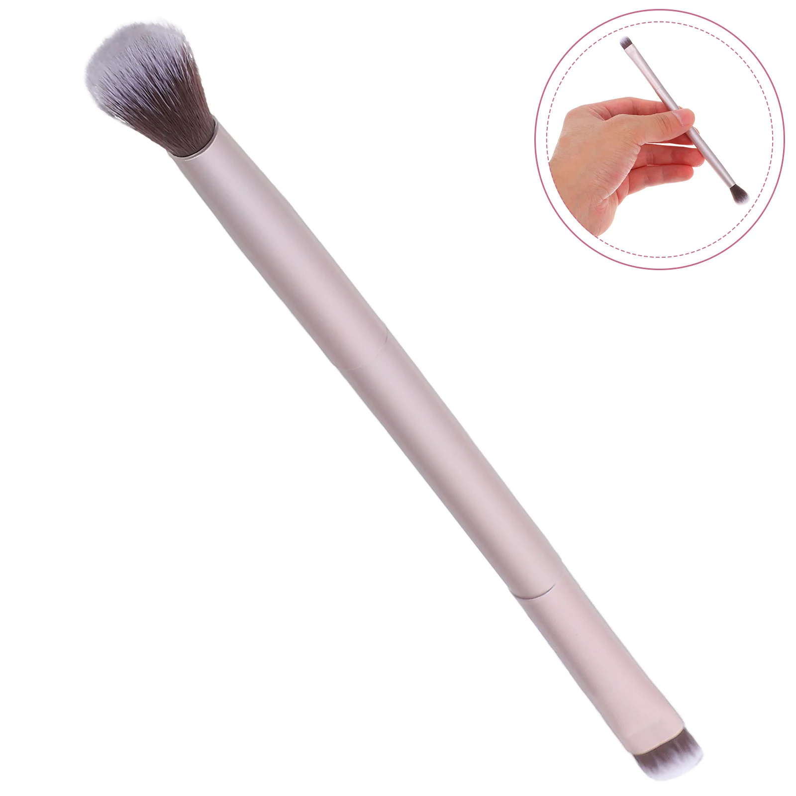 Double Ended Makeup Brush Premium Fiber Bristles Aluminum Handle Professional Daily Use Charming Natural Color For 
Double Ended Makeup Brush Premium Fiber Bristles Aluminum Handle Professional Daily Use Charming Natural Color For