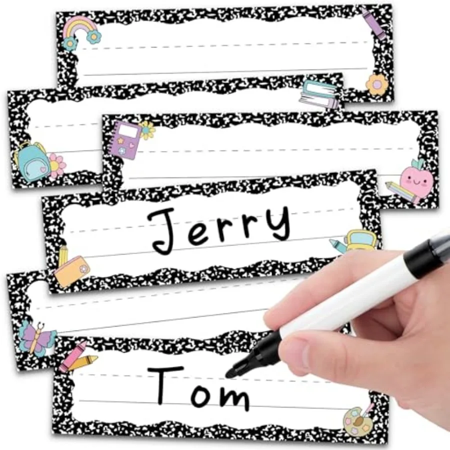 72 Pcs Composition Notebook School Name Plates for Desk in 6 Styles Composition Notebook Classroom Decor 9x3 Desk Nameplates fo
72 Pcs Composition Notebook School Name Plates for Desk in 6 Styles Composition Notebook Classroom Decor 9x3 Desk Nameplates fo