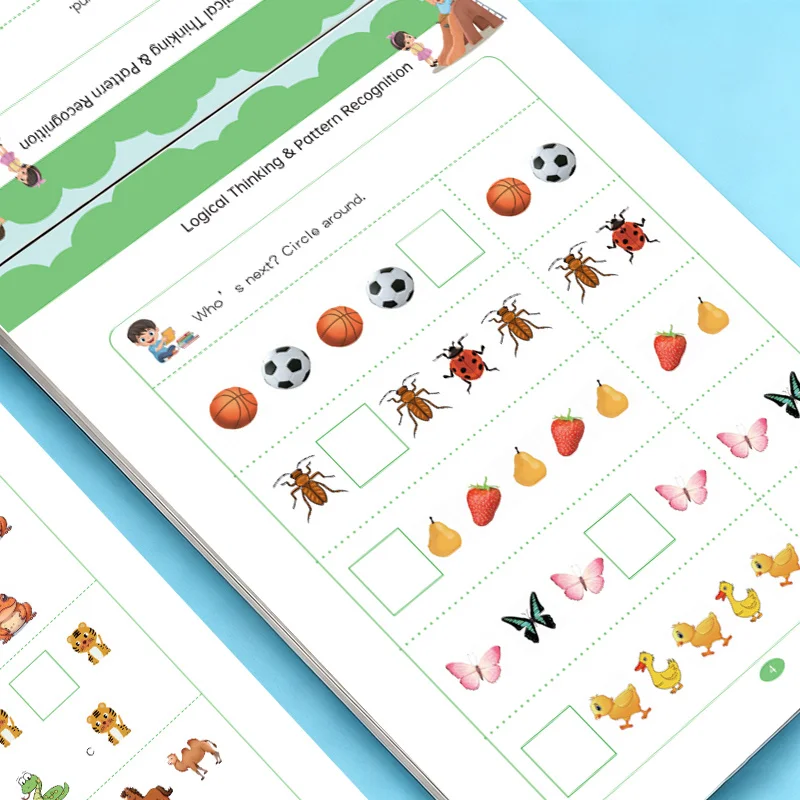 32 Pages Pattern Finding Workbook Preschool Kids Logical Thinking Sequence Recognition Early Learning Guide Book
32 Pages Pattern Finding Workbook Preschool Kids Logical Thinking Sequence Recognition Early Learning Guide Book