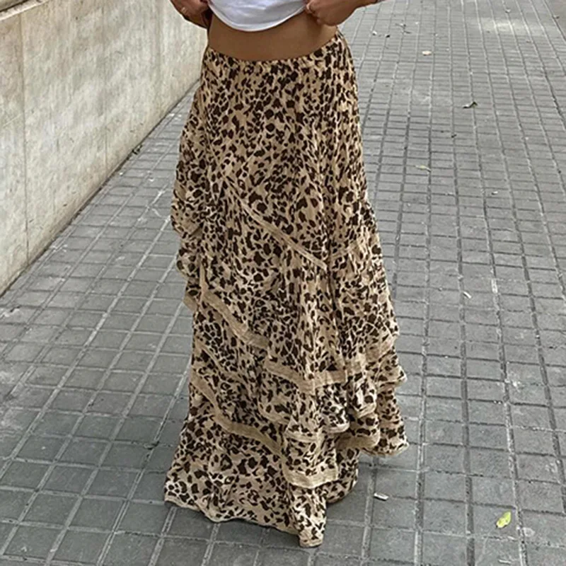 DSMTRC Women's Ruffled Patchwork Fashion Loose High Waist Bandage Summer New Leopard Printed Maxi Skirt Female Club Party Skirt
DSMTRC Women's Ruffled Patchwork Fashion Loose High Waist Bandage Summer New Leopard Printed Maxi Skirt Female Club Party Skirt