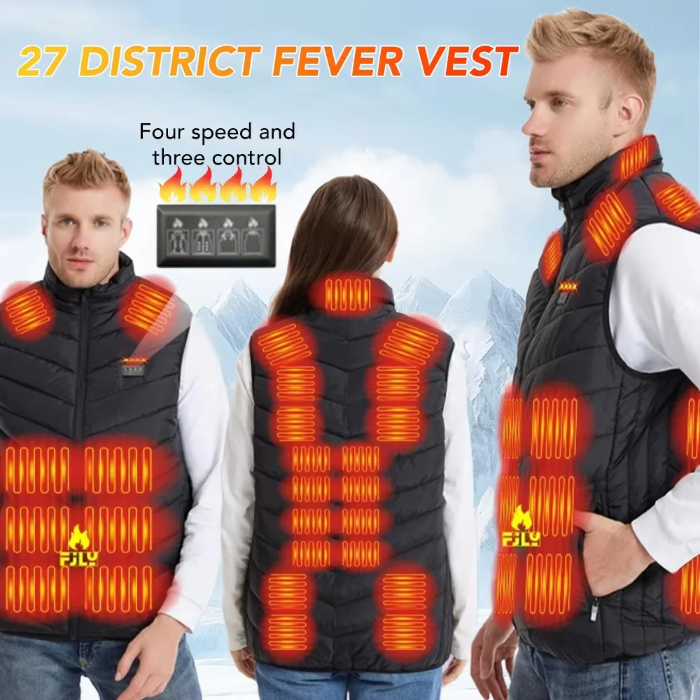 27 Areas Heating Vest Men Winter Four Control Intelligent Electric Heating Jacket Outdoor Warm Vest Self-heating Clothes S-6XL
27 Areas Heating Vest Men Winter Four Control Intelligent Electric Heating Jacket Outdoor Warm Vest Self-heating Clothes S-6XL