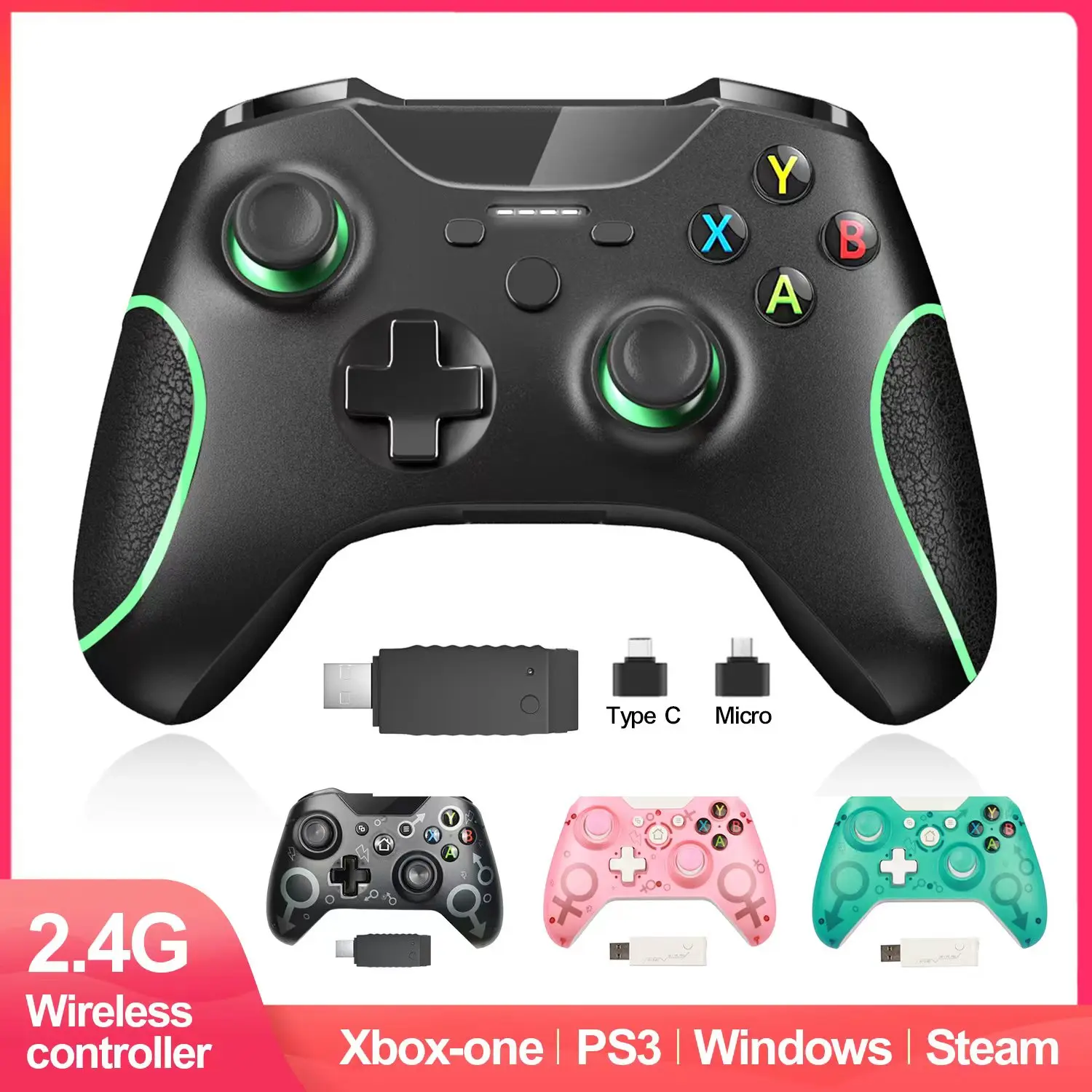 Xbox One Wireless Controller 2.4GHz For PC/PS3/Smart Phone Android/Steam Controller with Dual Vibration and Built-in 600mAh
Xbox One Wireless Controller 2.4GHz For PC/PS3/Smart Phone Android/Steam Controller with Dual Vibration and Built-in 600mAh