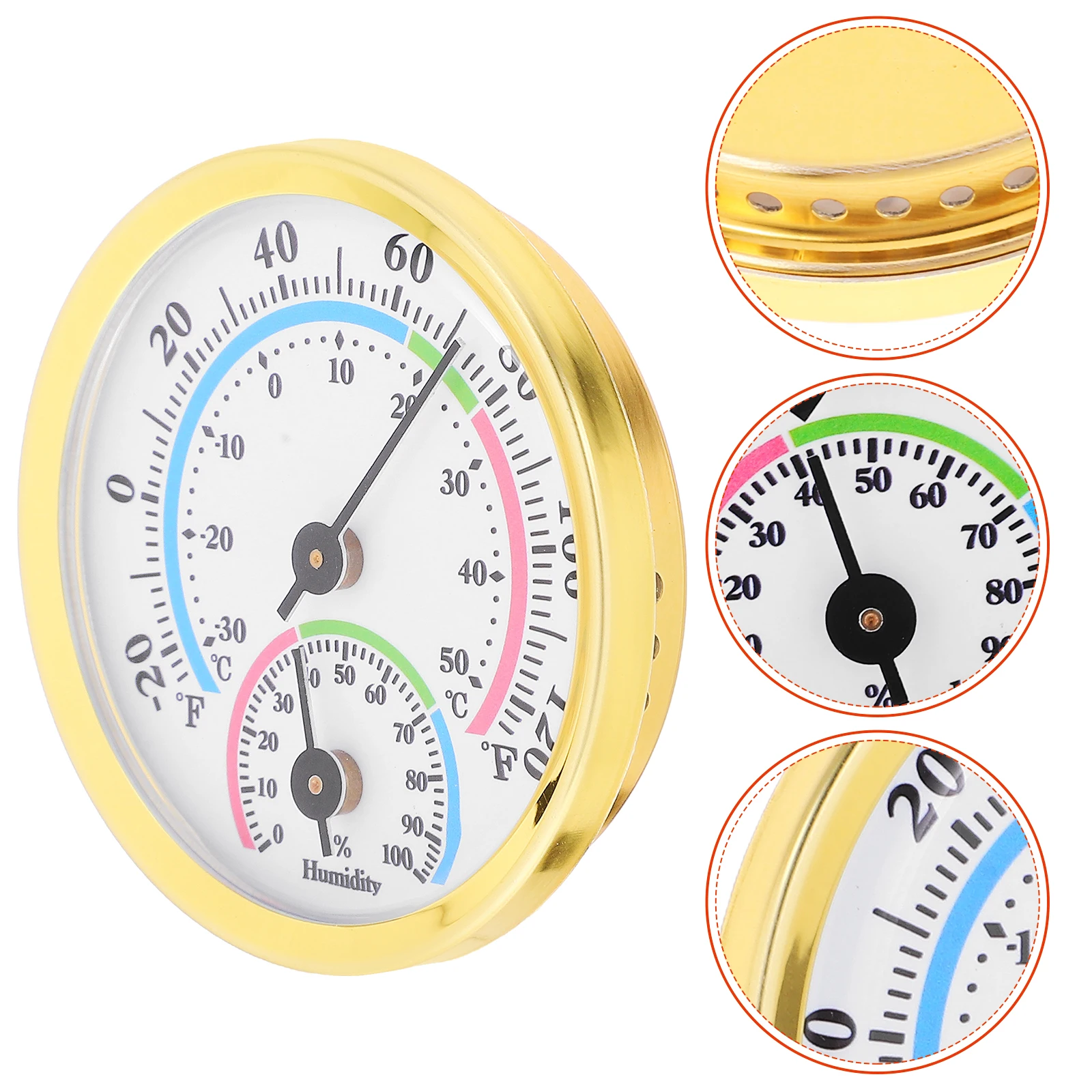 Easy-Read Thermometer Mini and Hygrometer Indoor Temperature Gauge Aluminum Alloy
Easy-Read Thermometer Mini and Hygrometer Indoor Temperature Gauge Aluminum Alloy