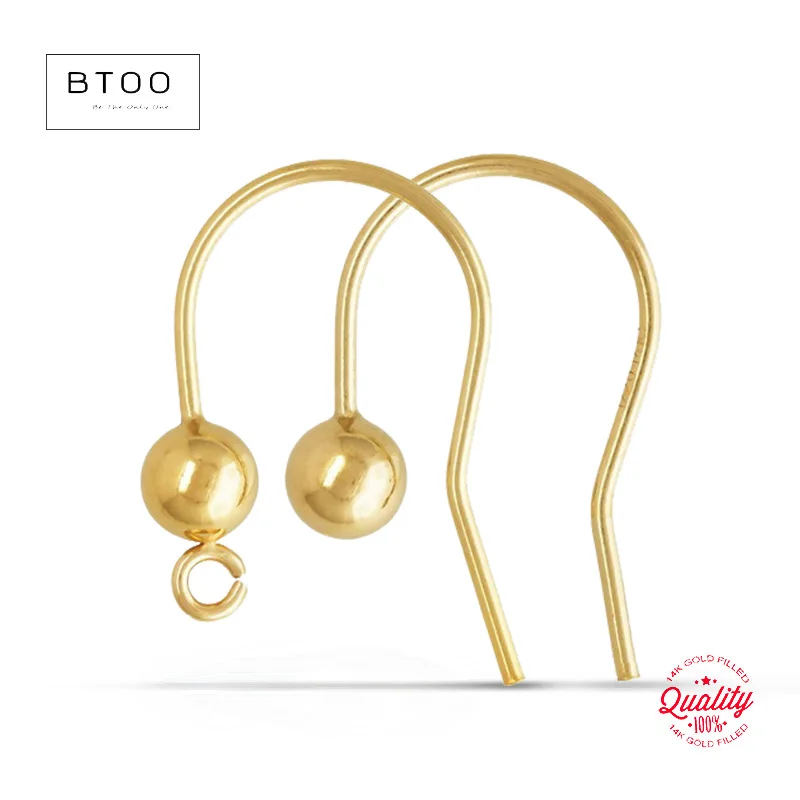 14K Gold Filled Ball End Earring Wires, Gold Filled Bead Ear Wires with Open Ring, Gold Filled Earring Hooks, Jewelry Findings
14K Gold Filled Ball End Earring Wires, Gold Filled Bead Ear Wires with Open Ring, Gold Filled Earring Hooks, Jewelry Findings