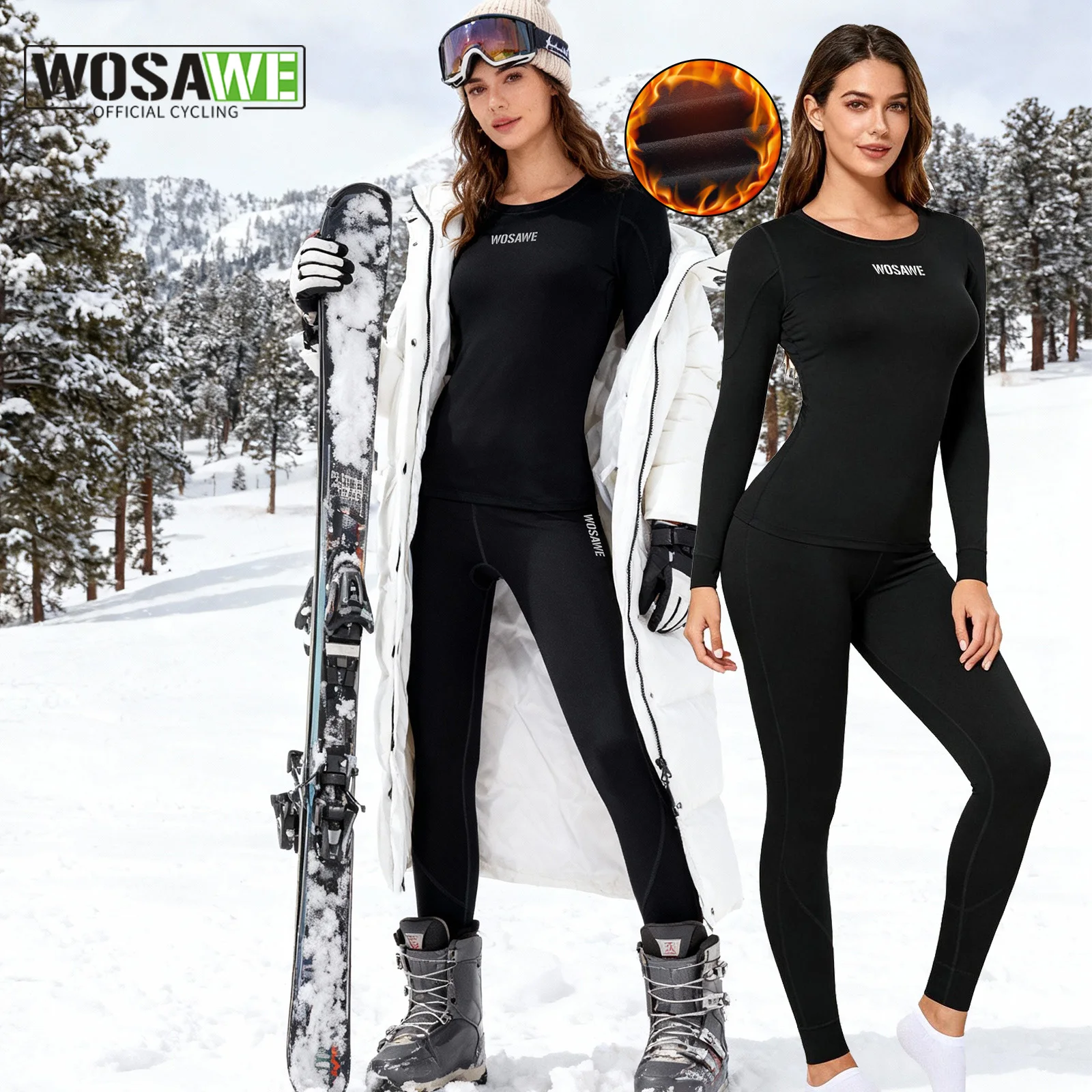 WOSAWE Women Ski Thermal Underwear Set Quick Dry Functional Compression Tracksuit Snowboarding Tops Pants Snow Sports Base Layer
WOSAWE Women Ski Thermal Underwear Set Quick Dry Functional Compression Tracksuit Snowboarding Tops Pants Snow Sports Base Layer