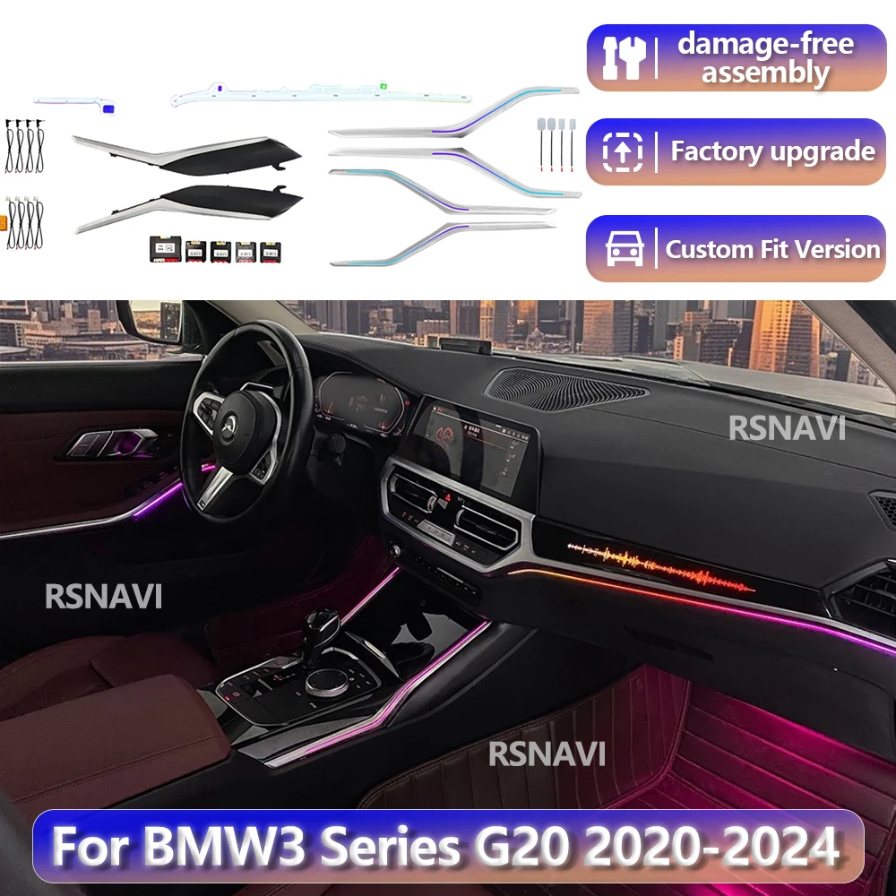 RGB color streamer For BMW 3 Series G20 2020-2024 OEM Design Symphony Ambient Light Interior Lighting Upgrade Precise Fit
RGB color streamer For BMW 3 Series G20 2020-2024 OEM Design Symphony Ambient Light Interior Lighting Upgrade Precise Fit