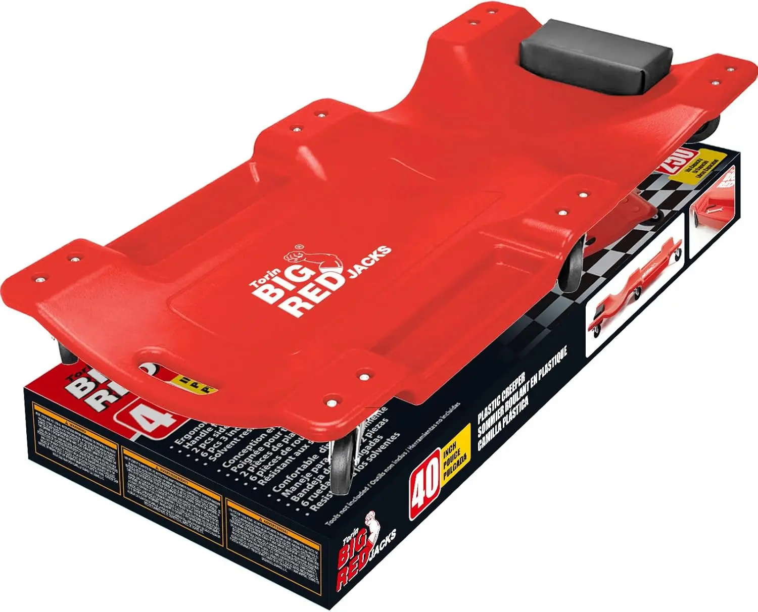 40-Inch Rolling Garage Creeper with Padded Headrest, Dual Tool Trays, and 6 Casters in Red
40-Inch Rolling Garage Creeper with Padded Headrest, Dual Tool Trays, and 6 Casters in Red