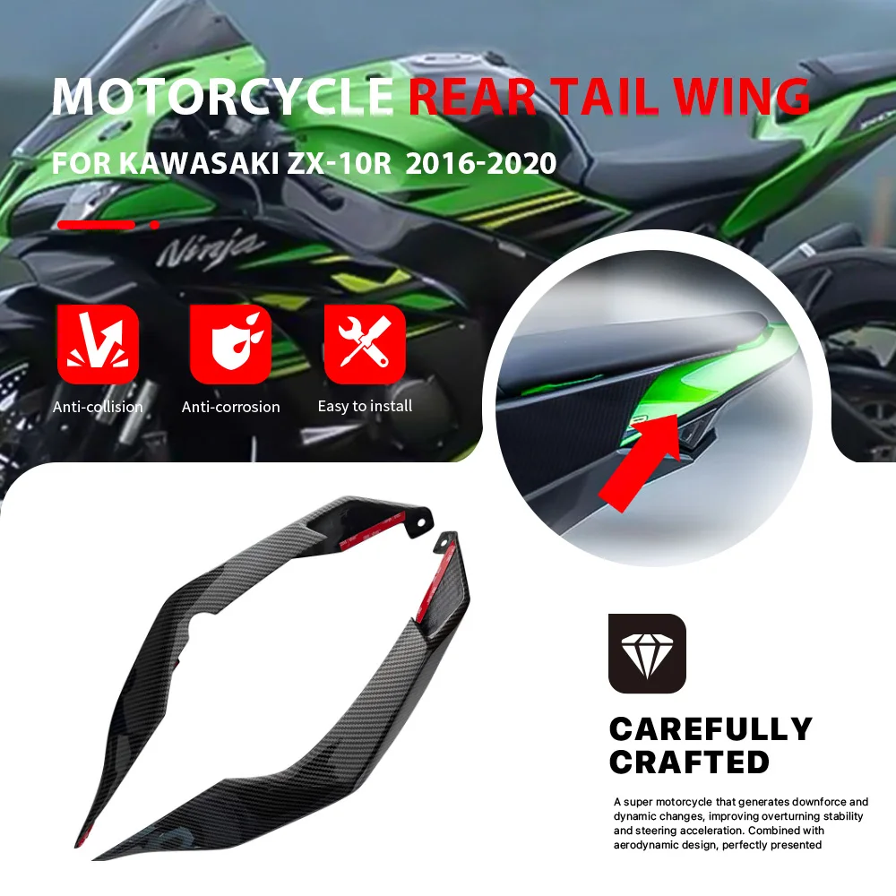 Motorcycle Rear Tail Fixed Wing For Kawasaki ZX-10R ZX10R 2016-2020 ABS Rear Tail Cover Aerodynamic Winglet Wing Spoiler Fairing
Motorcycle Rear Tail Fixed Wing For Kawasaki ZX-10R ZX10R 2016-2020 ABS Rear Tail Cover Aerodynamic Winglet Wing Spoiler Fairing