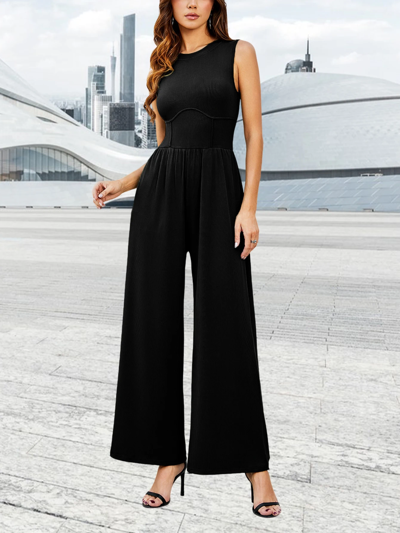 Women Jumpsuit Summer Sleeveless Vest Romper High Waist Women Wide Leg Playsuits Casual One Piece Suit Romper
Women Jumpsuit Summer Sleeveless Vest Romper High Waist Women Wide Leg Playsuits Casual One Piece Suit Romper