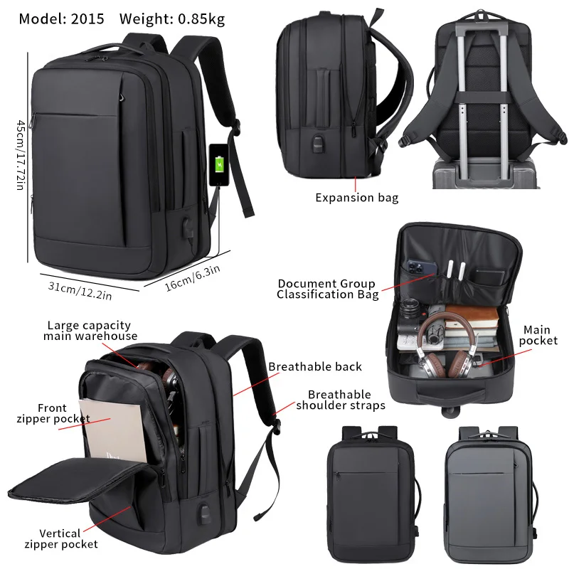 Casual and simple business travel backpack Large-capacity commuter backpack storage bag Lightweight backpack
Casual and simple business travel backpack Large-capacity commuter backpack storage bag Lightweight backpack