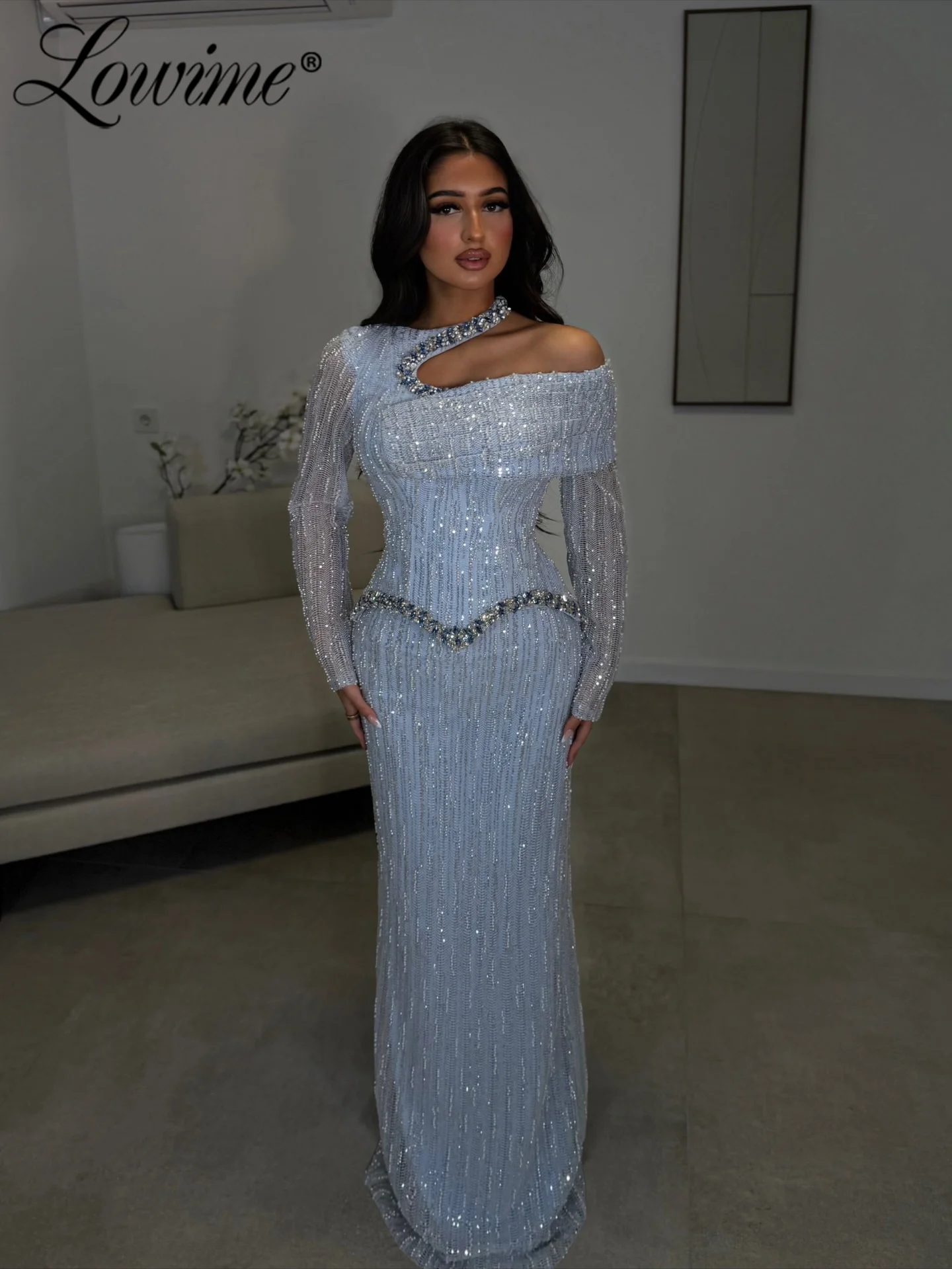 Stylish Light Blue Evening Dress Long Sleeve Prom Gowns Exquisite Crystal Floor Length Customized Birthday Party Dresses 2026
Stylish Light Blue Evening Dress Long Sleeve Prom Gowns Exquisite Crystal Floor Length Customized Birthday Party Dresses 2026