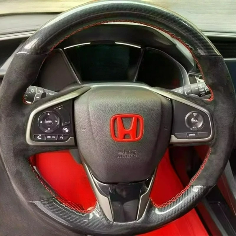 Hand-stitched renovation black leather carbon fiber suede car steering wheel cover For Honda Civic 10th Gen 2016 2017 2018
Hand-stitched renovation black leather carbon fiber suede car steering wheel cover For Honda Civic 10th Gen 2016 2017 2018