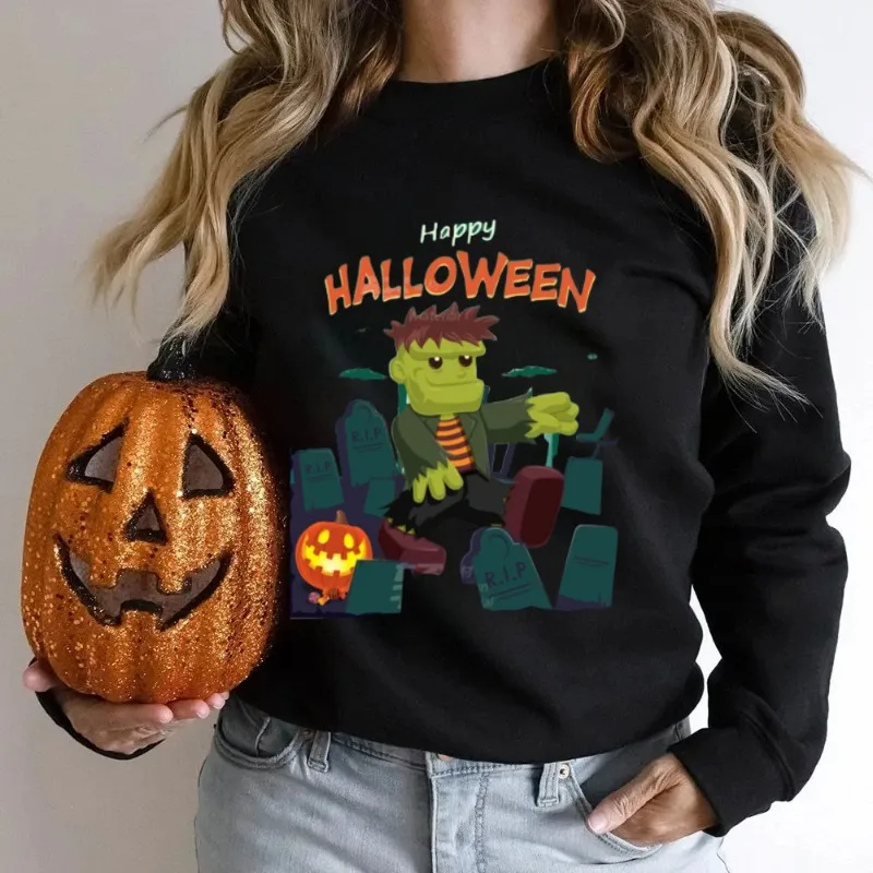 Halloween Themed Printed Sweatshirt Casual Long Sleeve 100% Cotton Fleece Crew Neck Sweatshirt Women's Oversized Costume
Halloween Themed Printed Sweatshirt Casual Long Sleeve 100% Cotton Fleece Crew Neck Sweatshirt Women's Oversized Costume