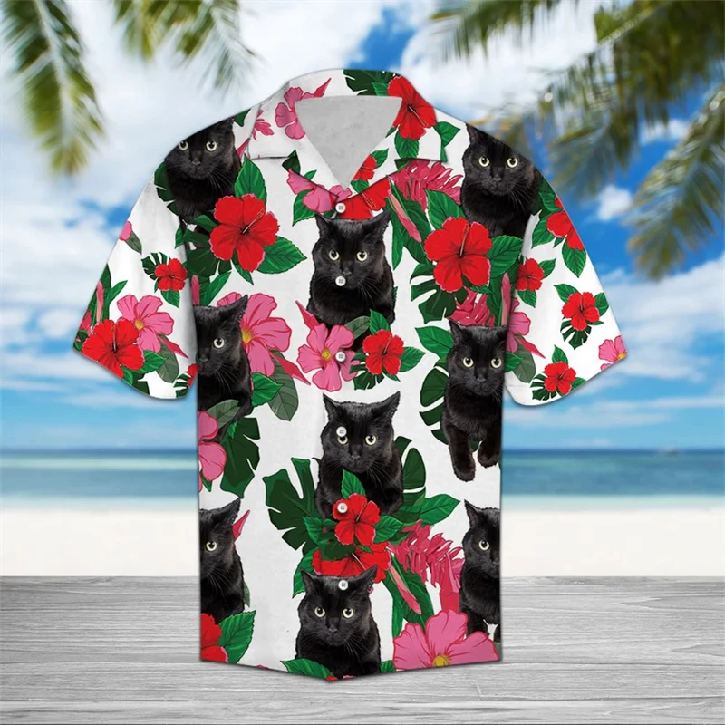 Fashion Black Cat Pattern Hawaiian Shirts Summer Casual Beach Vacation 3D Printed Mens Shirt Loose Breathable Streetwear Blouses
Fashion Black Cat Pattern Hawaiian Shirts Summer Casual Beach Vacation 3D Printed Mens Shirt Loose Breathable Streetwear Blouses