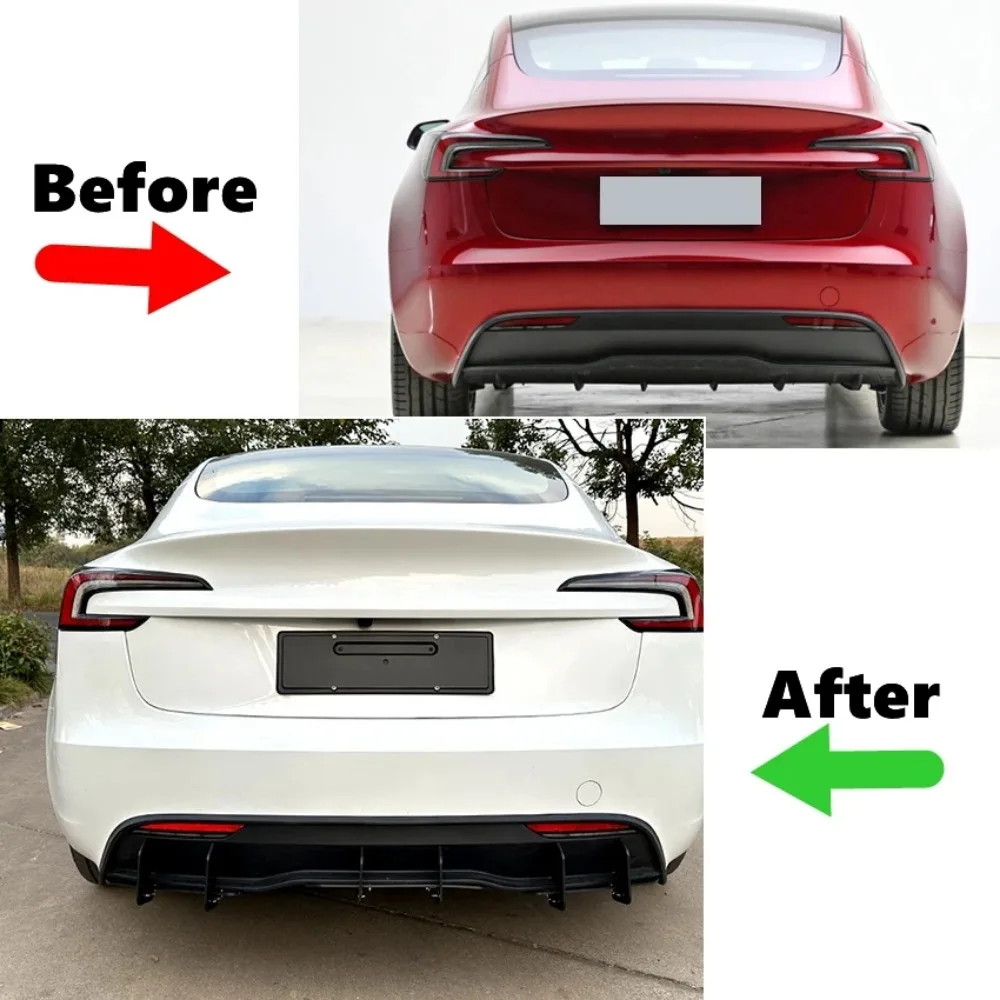 Glossy black Car Rear Bumper Diffuser Lip Splitters Spoiler Rear Bumper Protector For Tesla Model 3 2023+ Car Styling
Glossy black Car Rear Bumper Diffuser Lip Splitters Spoiler Rear Bumper Protector For Tesla Model 3 2023+ Car Styling