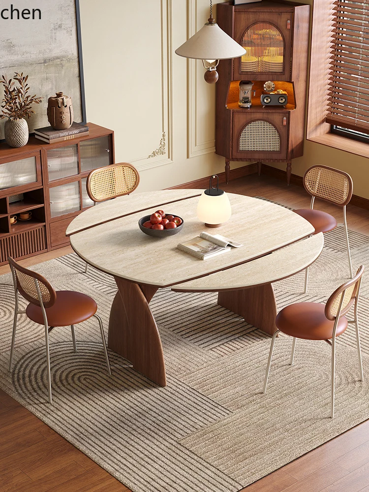 ZML Solid Wood Folding Dining Table and Chairs Convertible Round Table Extendable Home Use Small Apartment Rock Board
ZML Solid Wood Folding Dining Table and Chairs Convertible Round Table Extendable Home Use Small Apartment Rock Board
