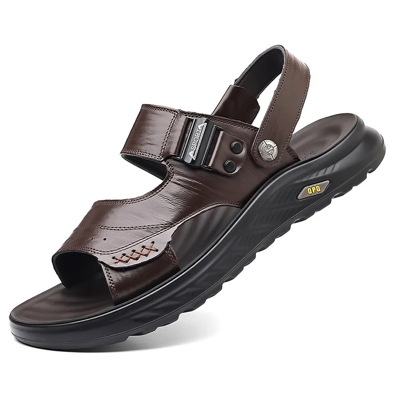 New Designer Summer Sandals for Men Solid Color Two Use Leather Sandals Male Fashion Casual Outwear Beach Slipper Shoes Man
New Designer Summer Sandals for Men Solid Color Two Use Leather Sandals Male Fashion Casual Outwear Beach Slipper Shoes Man
