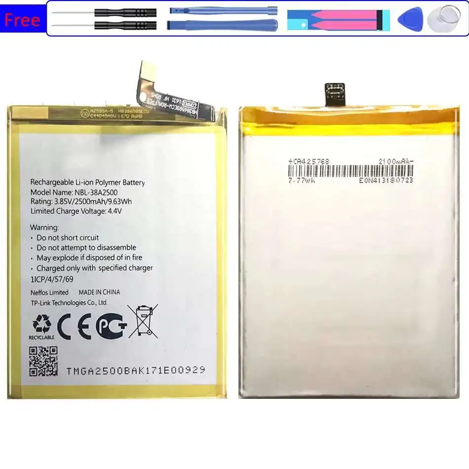 For TP-Link Neffos X1 Lite TP904A TP904C Long Lasting 2500mAh Nbl-38A2500 Mobile Phone Battery Lightweight
For TP-Link Neffos X1 Lite TP904A TP904C Long Lasting 2500mAh Nbl-38A2500 Mobile Phone Battery Lightweight