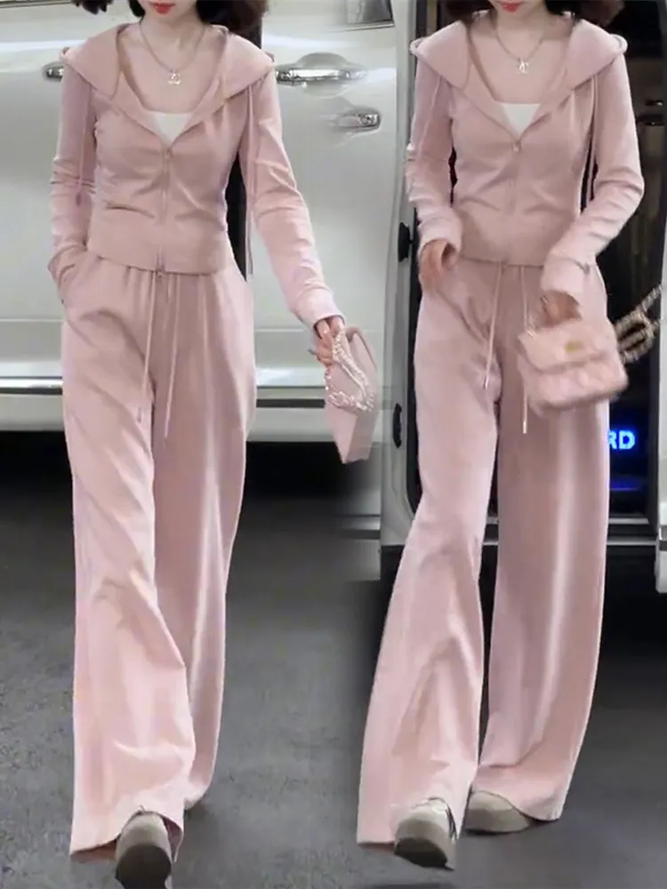 Casual Sportswear Set for Women Beautiful Long Sve Hoodie Dstring Wide Leg Pants Spring 2026 New Arrival Two Piece Set
Casual Sportswear Set for Women Beautiful Long Sve Hoodie Dstring Wide Leg Pants Spring 2026 New Arrival Two Piece Set