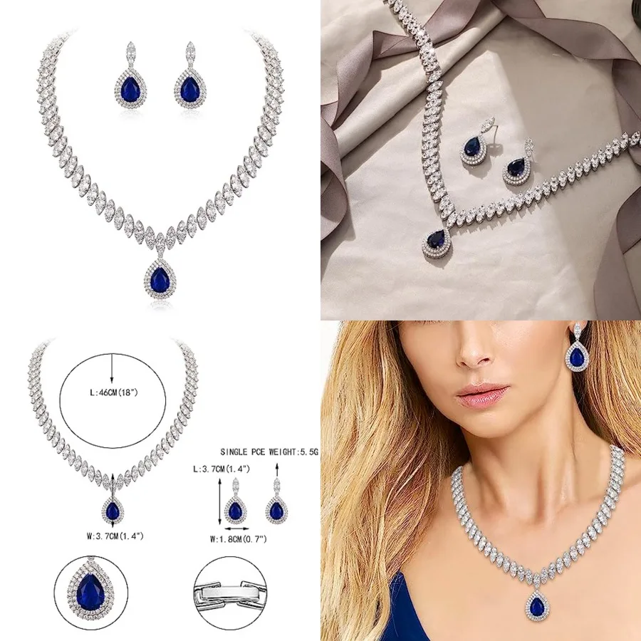 EVER FAITH Women's CZ Marquise-Shaped Leaf Teardrop Pendant Necklace Earrings Set Silver-Tone
EVER FAITH Women's CZ Marquise-Shaped Leaf Teardrop Pendant Necklace Earrings Set Silver-Tone