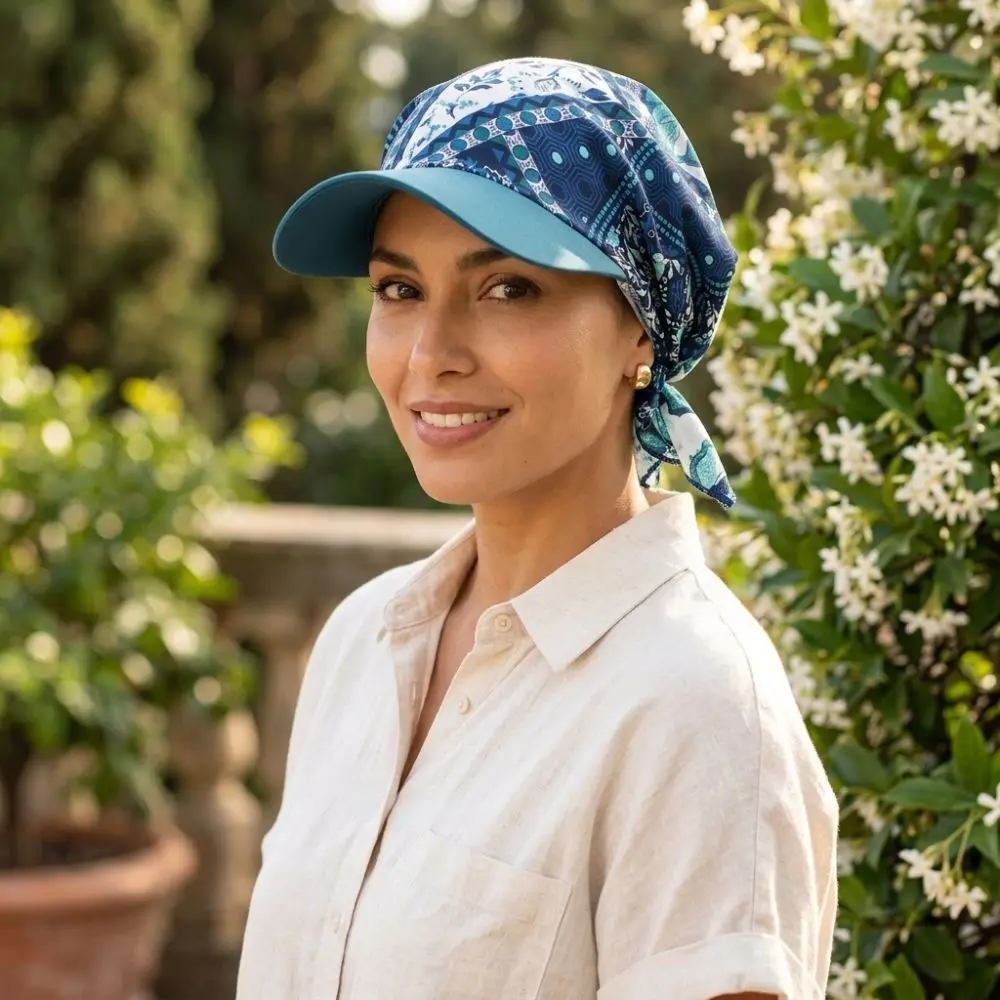 Breathable Headscarf with Brim Ethnic Prints Lightweight Headscarf Baseball Cap Lace-up Style Triangular Scarf Hat
Breathable Headscarf with Brim Ethnic Prints Lightweight Headscarf Baseball Cap Lace-up Style Triangular Scarf Hat