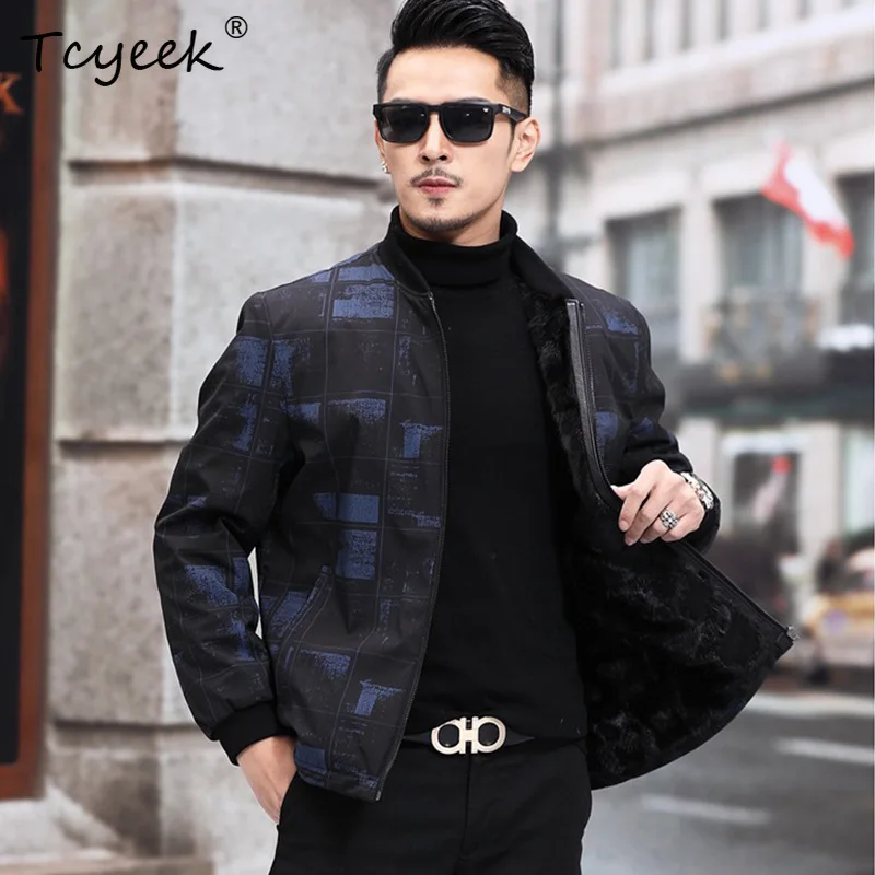 Tcyeek Real Mink Fur Coat Natural Goatskin Genuine Leather Biker Jacket Men Clothes Mid-length Trench Coats Male المنك رجالي
Tcyeek Real Mink Fur Coat Natural Goatskin Genuine Leather Biker Jacket Men Clothes Mid-length Trench Coats Male المنك رجالي