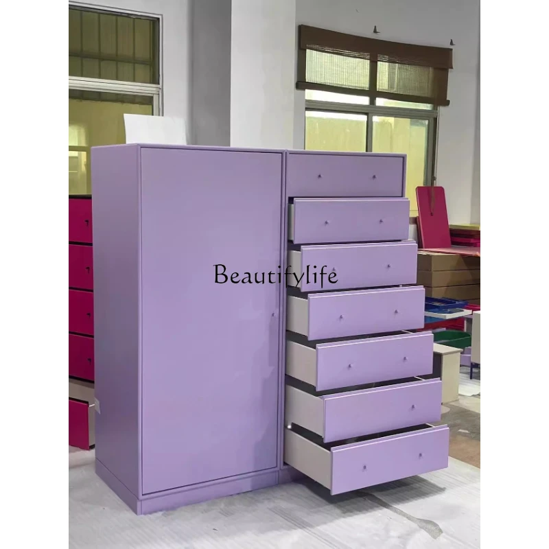 Designer wardrobe plus chest simple combination, seven drawers for storage
Designer wardrobe plus chest simple combination, seven drawers for storage