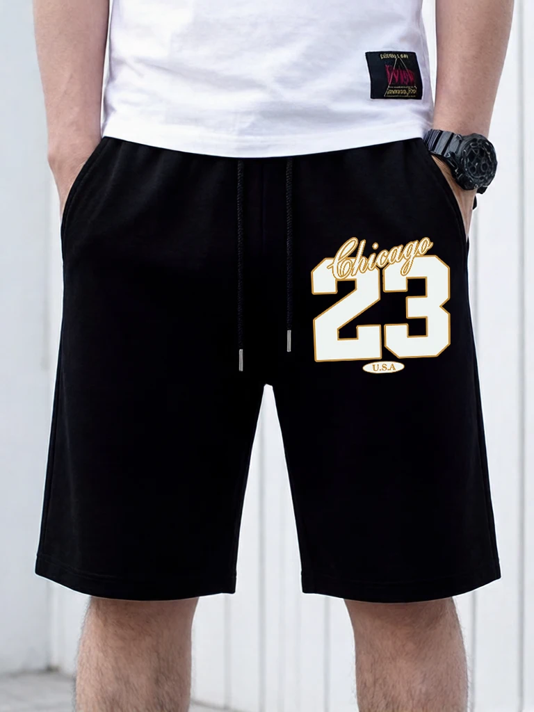 Chicago Usa Number 23 Printed Pocket Mans Pants Sport Shorts All-Match Drawstring Basics Streetwears Soft Black Wide-Leg Pant
Chicago Usa Number 23 Printed Pocket Mans Pants Sport Shorts All-Match Drawstring Basics Streetwears Soft Black Wide-Leg Pant
