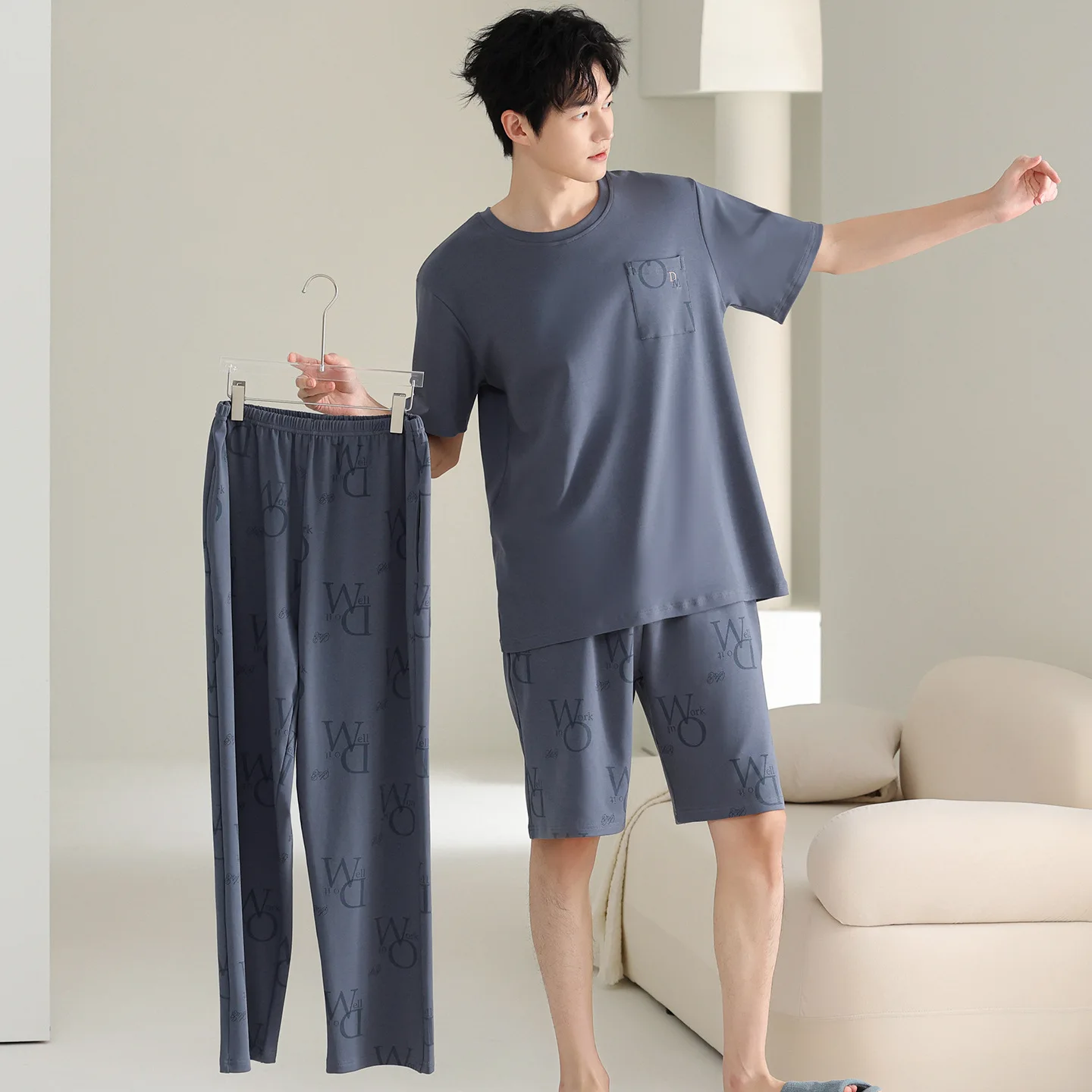 2026 New Fashion Sleepwear for Men Summer Cotton Loungewear Short Sleeves Shorts Long Pant Pyjamas Homme Big Size L-3XL
2026 New Fashion Sleepwear for Men Summer Cotton Loungewear Short Sleeves Shorts Long Pant Pyjamas Homme Big Size L-3XL