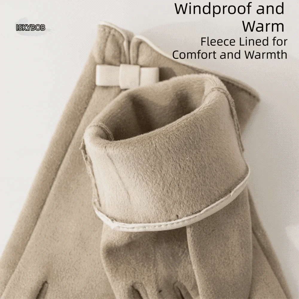 All-Match Velvet Winter Bow Suede Gloves Bownot Thick Pu Leather Gloves Touch Screen Solid Color Women Cycling Mittens Girls
All-Match Velvet Winter Bow Suede Gloves Bownot Thick Pu Leather Gloves Touch Screen Solid Color Women Cycling Mittens Girls