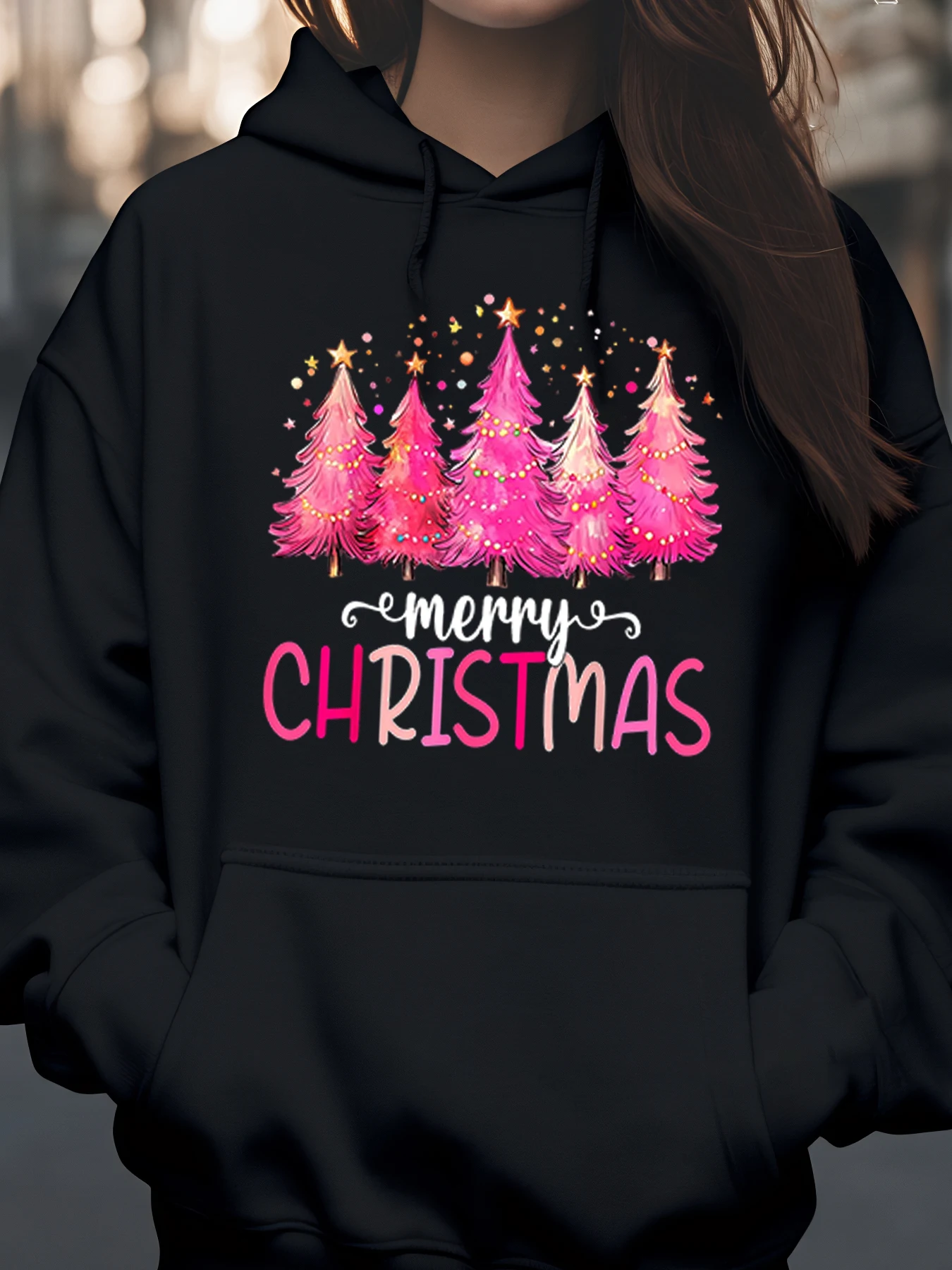 Розовые рождественские елки с рождественским принтом, праздничная повседневная одежда для женщин
Розовые рождественские елки с рождественским принтом, праздничная повседневная одежда для женщин