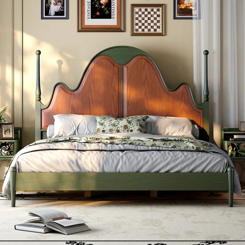 French Retro Minimalist Double Bed: 1.8m Solid Ash Wood Frame, Ideal Master Bedroom Centerpiece for Weddings & Beyond, Ensures L
French Retro Minimalist Double Bed: 1.8m Solid Ash Wood Frame, Ideal Master Bedroom Centerpiece for Weddings & Beyond, Ensures L