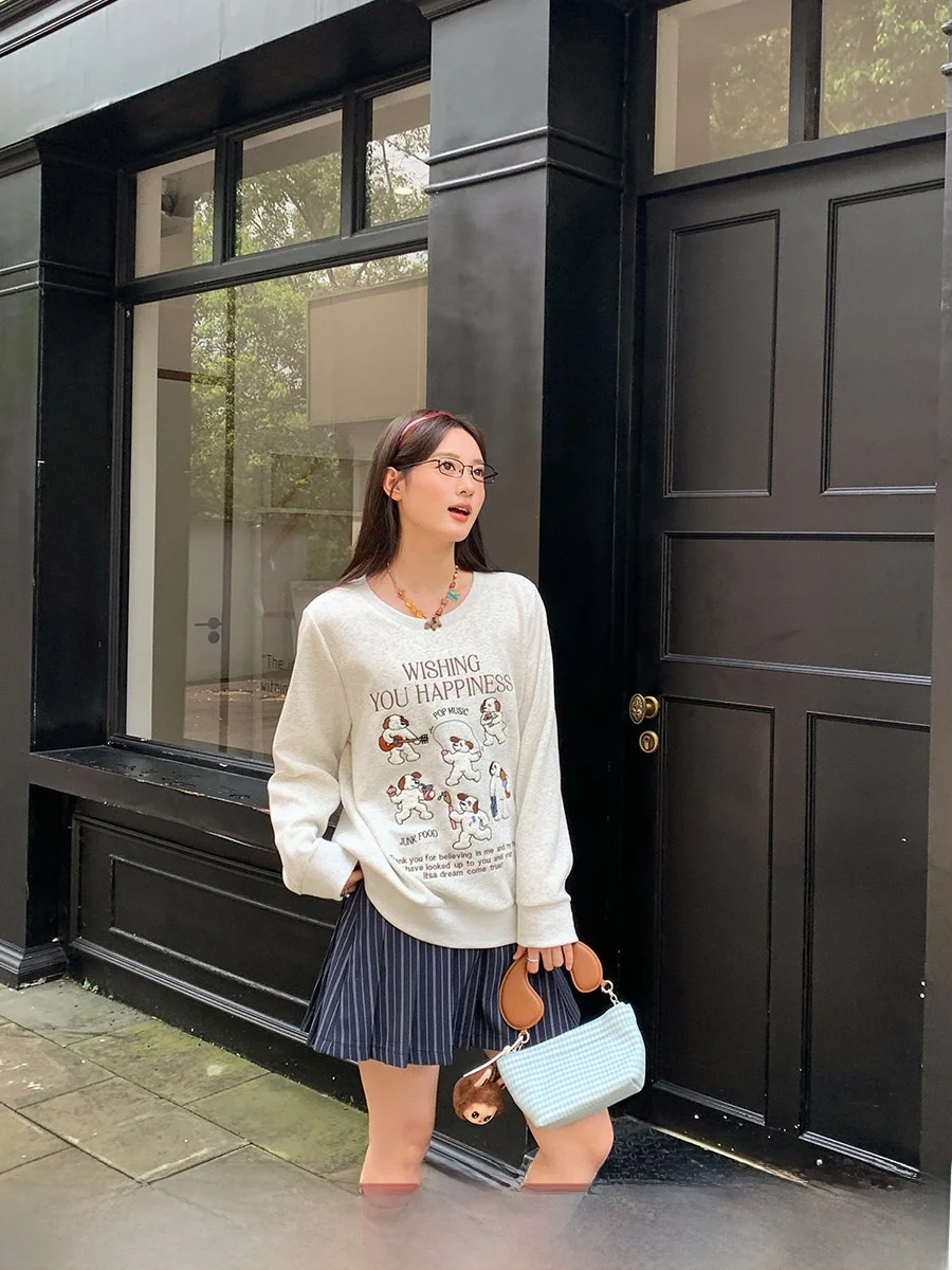 Ele round Ne Embroidered Sweatirt Women's Heavy Work Letter Print Casual Versatile Top Large Size Autumn Faion
Ele round Ne Embroidered Sweatirt Women's Heavy Work Letter Print Casual Versatile Top Large Size Autumn Faion