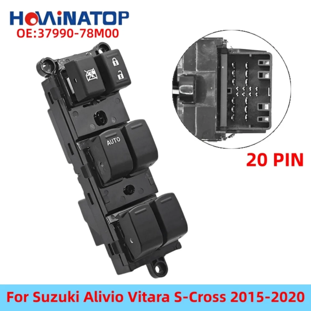 HOWINATOP 37990-78M00 20Pin LHD Master Window Switch Single AUTO For Suzuki Alivio Vitara S-Cross 2015-2020 OEM Replacement
HOWINATOP 37990-78M00 20Pin LHD Master Window Switch Single AUTO For Suzuki Alivio Vitara S-Cross 2015-2020 OEM Replacement